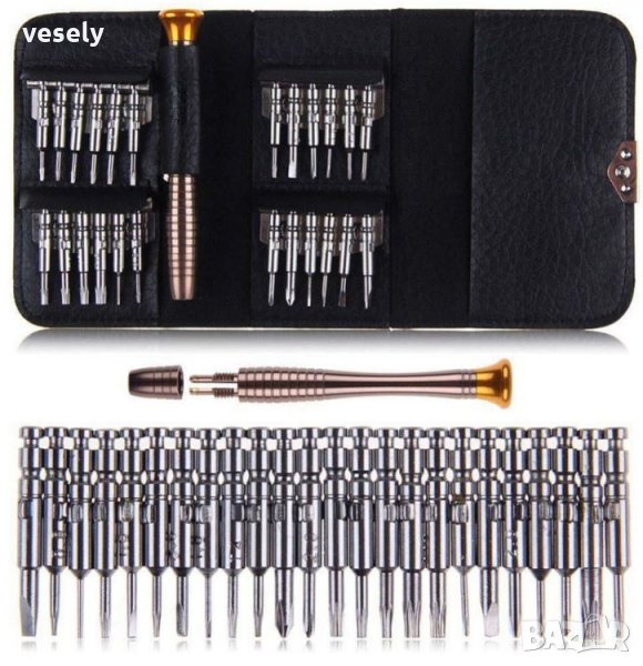 Комплект 25 прецизни мини-отверки, снимка 1