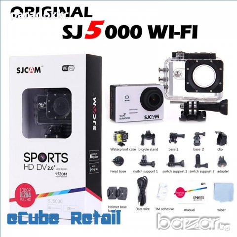 Оригинална екшън камера SJ5000 Wi-Fi  Full HD 1080P водоустойчива до 30М , снимка 1 - Камери - 10025026