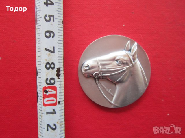 Рядък бронзов  медал монета кон, снимка 1 - Колекции - 25482326