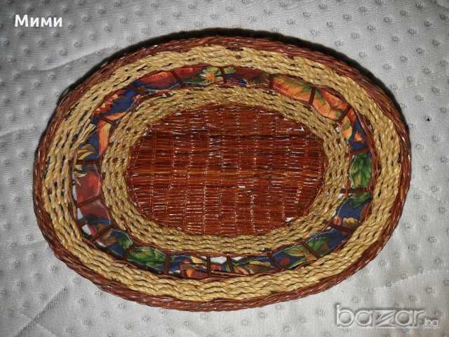плетено панерче с панделка, снимка 1 - Декорация за дома - 20809402