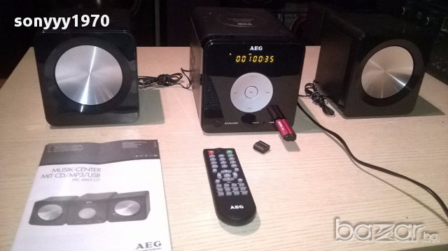 Aeg mc4463-usb/cd/tuner/aux/ampl+2 колони-внос швеицария