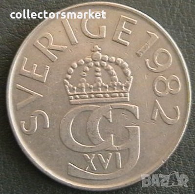 5 крони 1982, Швеция, снимка 2 - Нумизматика и бонистика - 25438963