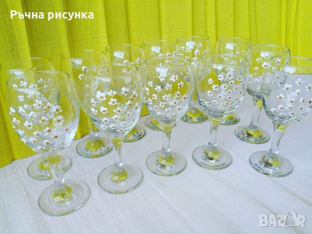 Комплект 6броя чаши Маргаритки, снимка 1 - Декорация за дома - 25900015