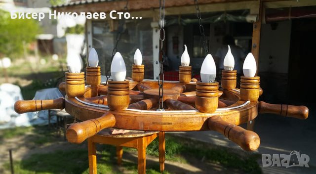 Ръчно изработен рул-полилей с дървени чашки!, снимка 1 - Полилеи - 18963555
