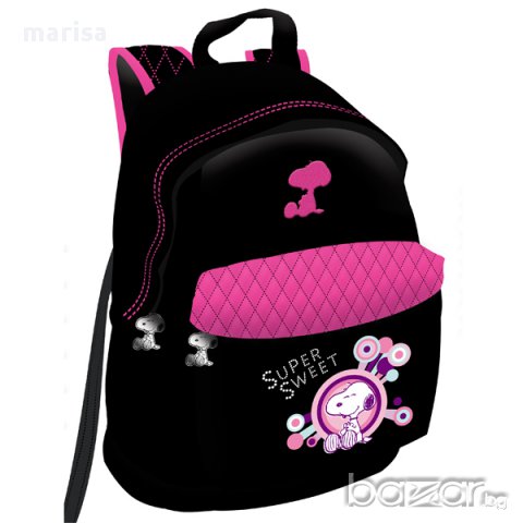 РАНИЦА SNOOPY ЧЕРНА 38х30х17 СМ -275645 , снимка 1