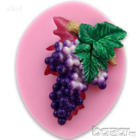 чепка грозде силиконов молд форма декор украса сладки фондан мъфини и шоколад, снимка 2 - Форми - 18636771