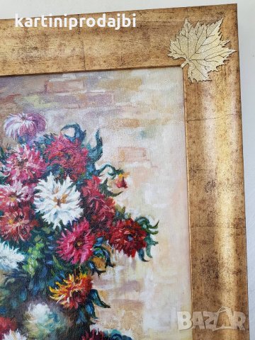 Маслена картина "Ваза с цветя" италиански художник , снимка 7 - Картини - 22853606