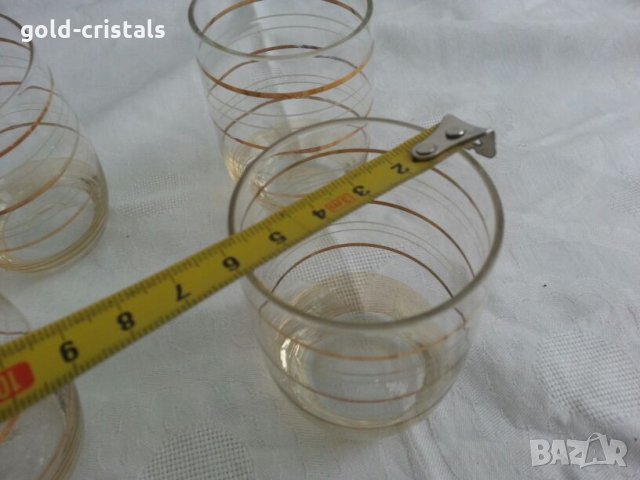 Ретро чашки за ракия с златен кант, снимка 4 - Антикварни и старинни предмети - 23869733