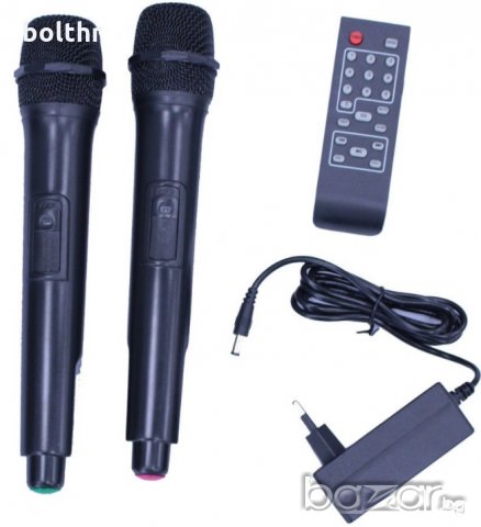 Караоке Тонколона 12 инча THS-B1201BTW, два безжични Микрофона, акумулаторна батерия, Bluetooth, FM , снимка 4 - Тонколони - 20299475