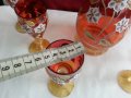 Кристален сервиз  Бохемия гарафа и чаши , снимка 4