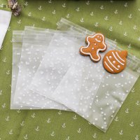 50 бр бели точки прозрачни опаковъчни пликчета торбички за дребни сладки ръчна изработка коледни, снимка 3 - Други - 20618827