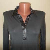 Намаление!Тъмно сива /графитена/ блуза с елементи на риза, S/ М р-р, снимка 2 - Блузи с дълъг ръкав и пуловери - 20127601