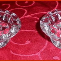 Комплект кристални свещници за романтична среща,изработени във Франция, снимка 2 - Декорация за дома - 23421799