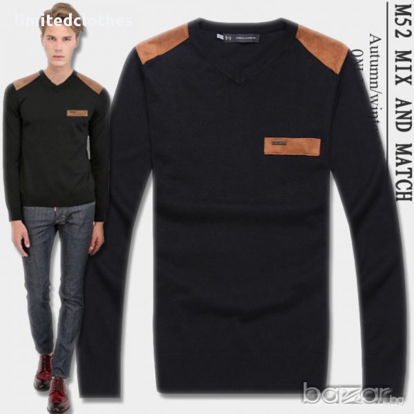 DSQUARED D2 VELOUR PATCH METAL LOGO Мъжка Блуза тип Пуловер size S, снимка 1