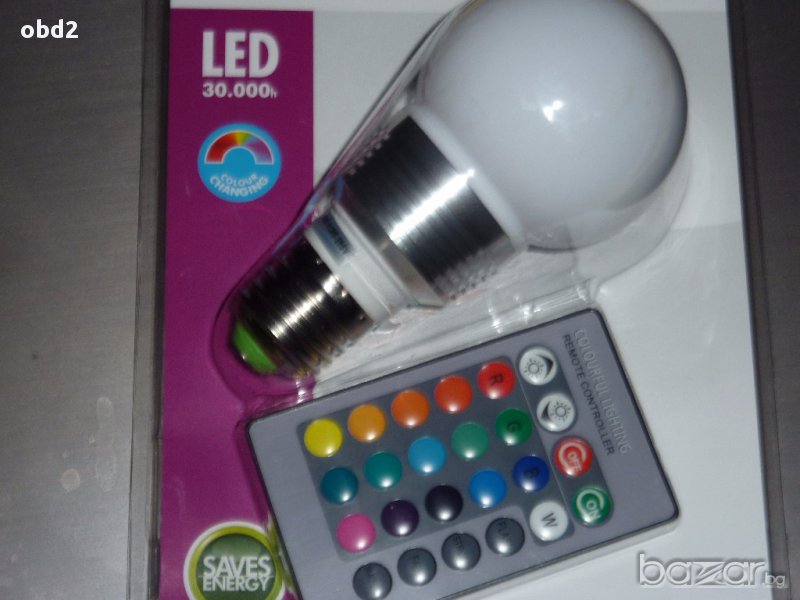 LED 9W RGB лампа с дистанционно управление Е27 220V, снимка 1
