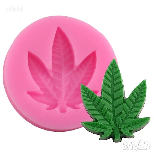 Листо Канабис силиконов молд форма декорация торта фондан сладки мъфини , снимка 1