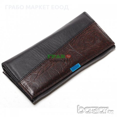 Елегантен дамски портфейл от щампована еко кожа с елегантна закопчалка, снимка 1 - Портфейли, портмонета - 15901890