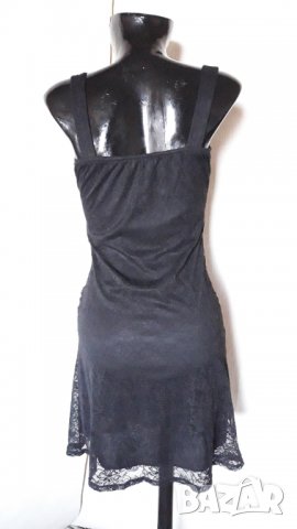 Черна къса дантелена рокля С/М, снимка 3 - Рокли - 24709068