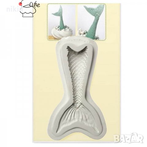 Красива рибена русалка Опашка силиконов молд форма декорация торта мъфини украса
