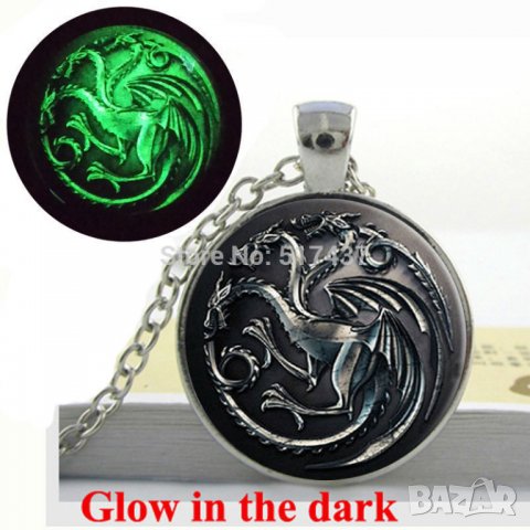 🦁 Светещо в тъмното колие с Лъвче (Ланистър) 🏠, снимка 5 - Колиета, медальони, синджири - 25059703