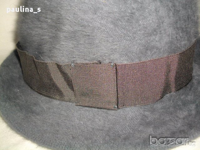 Винтидж / Сиво ангорско бомбе / естествена ангора / естествена вълна / шапка, снимка 2 - Шапки - 16645584