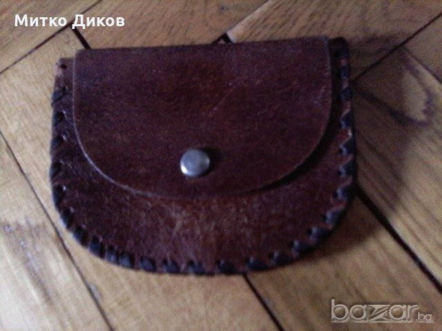 Портфейл естествена кожа елипса-естествена кожа