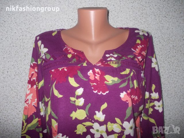 Свежа блуза на цветя Somona XL, 2XL размер, снимка 2 - Блузи с дълъг ръкав и пуловери - 22714242