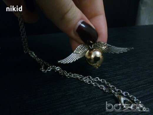 Дамско колие ангелски крила криле с топче метал златисто  сребристо, снимка 5 - Колиета, медальони, синджири - 20886500