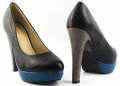 Подарявам! Сиво-черни официални обувки54-M22059A-black, снимка 1 - Дамски обувки на ток - 7042371