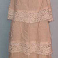 Етажирана памучна рокля "Н&М" с дантела, снимка 1 - Рокли - 25821556