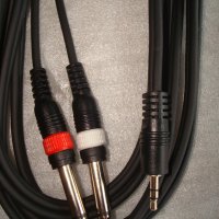 Аудио кабел мини стерео жак - два жака /3м./, снимка 2 - Други - 25676848