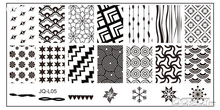 декорации плочка / щампа шаблон за печат на нокти - Нова JQ L05, снимка 1