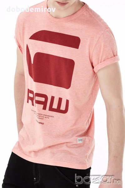 Тениска G Star Resap Logo Orange Crewneck T Shirt, оригинал, снимка 1