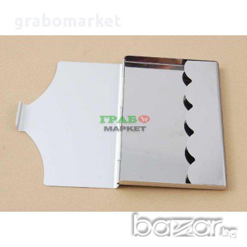 Стилна метална кутийка за визитки. Размери: 10х6.5см., снимка 1