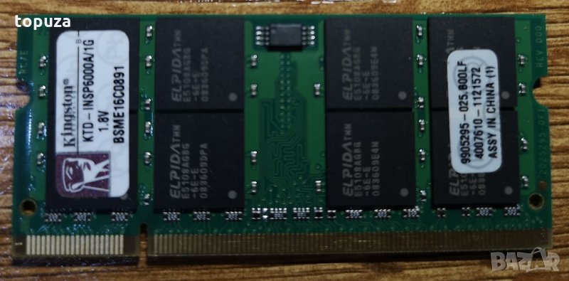RAM Рам памет за лаптоп Kingston KTD-INSP6000A/1G 1GB, снимка 1