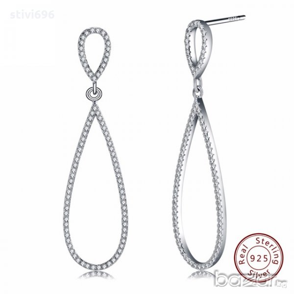 Обеци капка S 925 стерлинг+циркон. , снимка 1