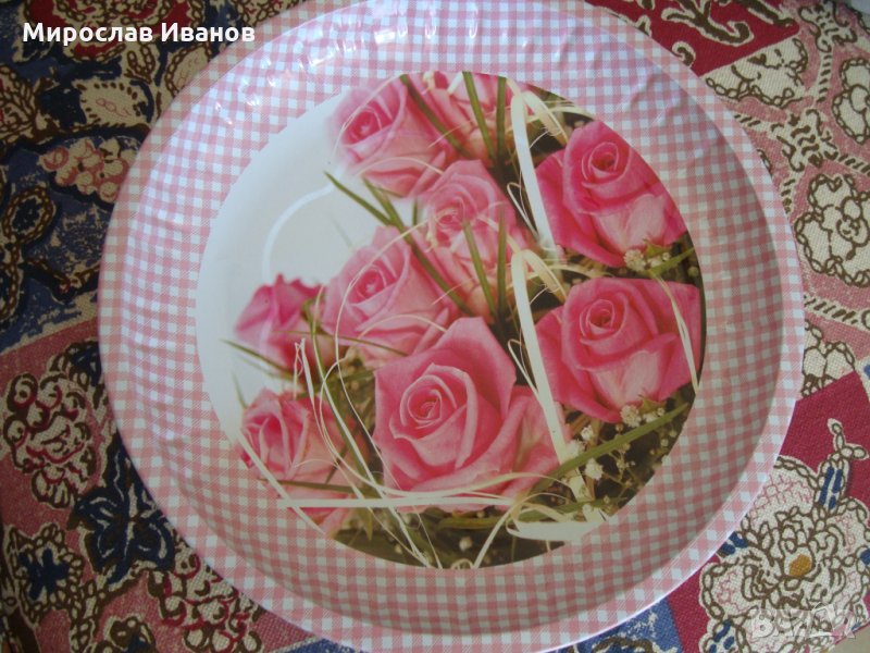 " Розови рози" -  табличка от метал , снимка 1