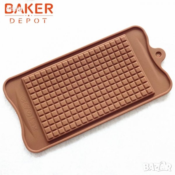 Ситни вафлени квадратчета плочка гофрета макарон плоска силиконов молд форма украса декор торта фо, снимка 1