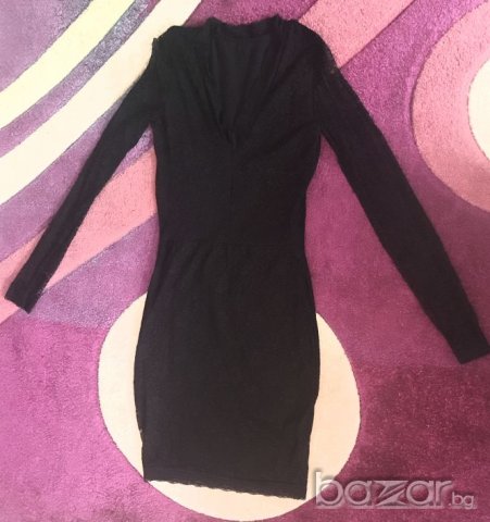 Черна дантелена рокля, снимка 3 - Рокли - 19365838