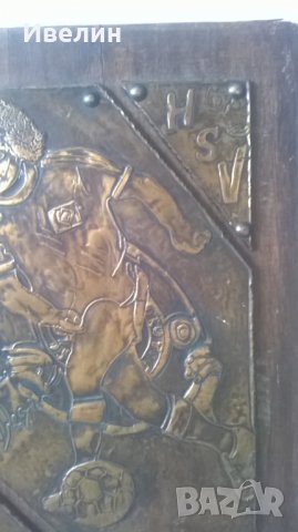 медно пано-футболист, снимка 4 - Антикварни и старинни предмети - 24631755