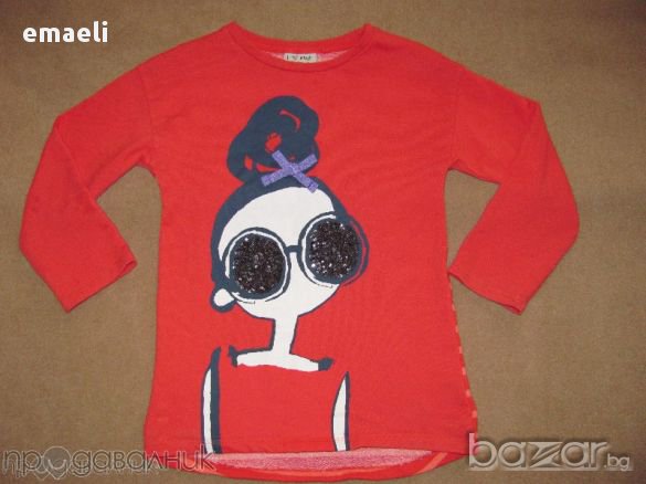 Next ефектен ватиран блузон с пайети за 7 год , снимка 2 - Детски Блузи и туники - 11160916