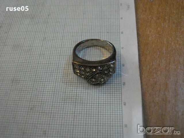 Пръстен дамски със сърце и камъни-имитационна бижутерия - 1, снимка 3 - Пръстени - 8358503