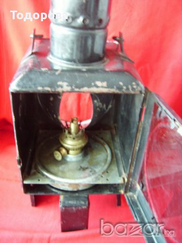 Старинен немски железничарски фенер с емайлиран рефлектор., снимка 5 - Антикварни и старинни предмети - 16632176