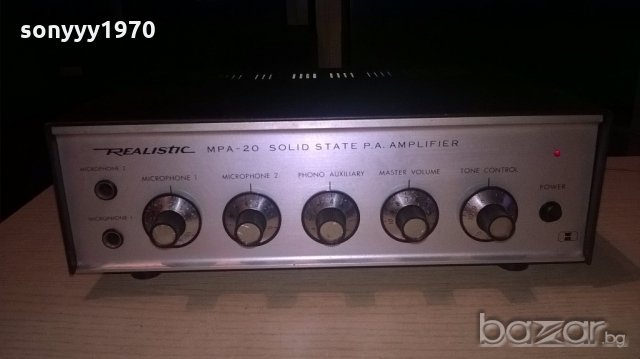 realistic mpa-20 solid state pa amplifier-внос швеицария, снимка 7 - Ресийвъри, усилватели, смесителни пултове - 19129150