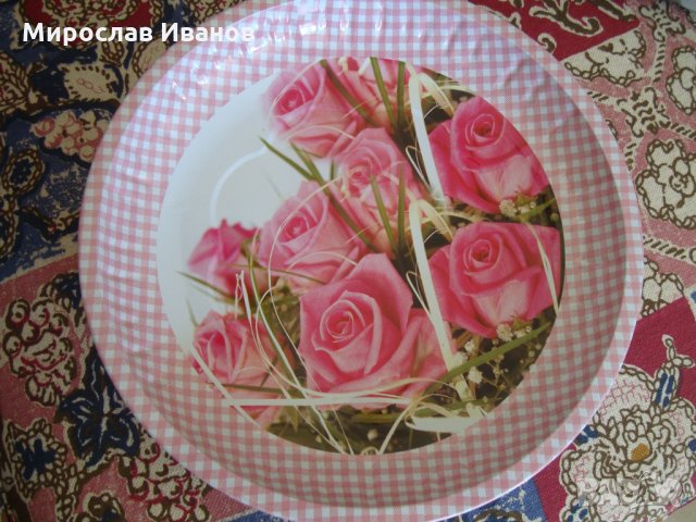 " Розови рози" -  табличка от метал 