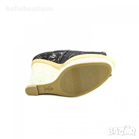 Италиански стилни обувки с платформа и черна дантела, снимка 5 - Дамски елегантни обувки - 24396349