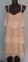 Етажирана памучна рокля "Н&М" с дантела, снимка 1 - Рокли - 25821556