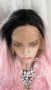 Дълга Лейс Фронт Перука Цвят Омбре - Черен Корен с Перлено Розов Цвят КОД 1045, снимка 4