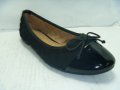 Дамски обувки EST INT-197 черни лак и велур, панделка, снимка 1 - Дамски ежедневни обувки - 13895753