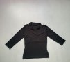 Черна блуза с яка, снимка 1 - Блузи с дълъг ръкав и пуловери - 21242285